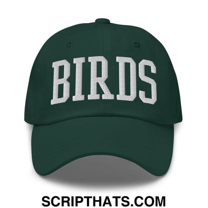 Birds Varsity Block Embroidered Unstructured Dad Hat Spruce