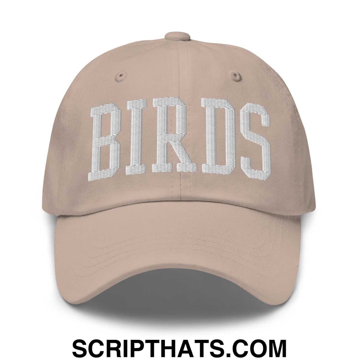 Birds Varsity Block Embroidered Unstructured Dad Hat Stone