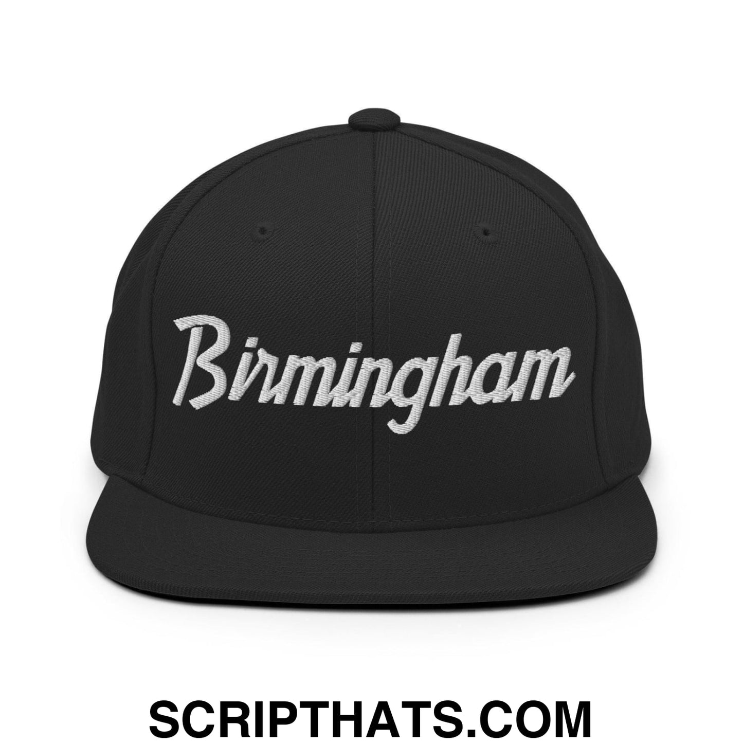 Birmingham Script Snapback Hat Black