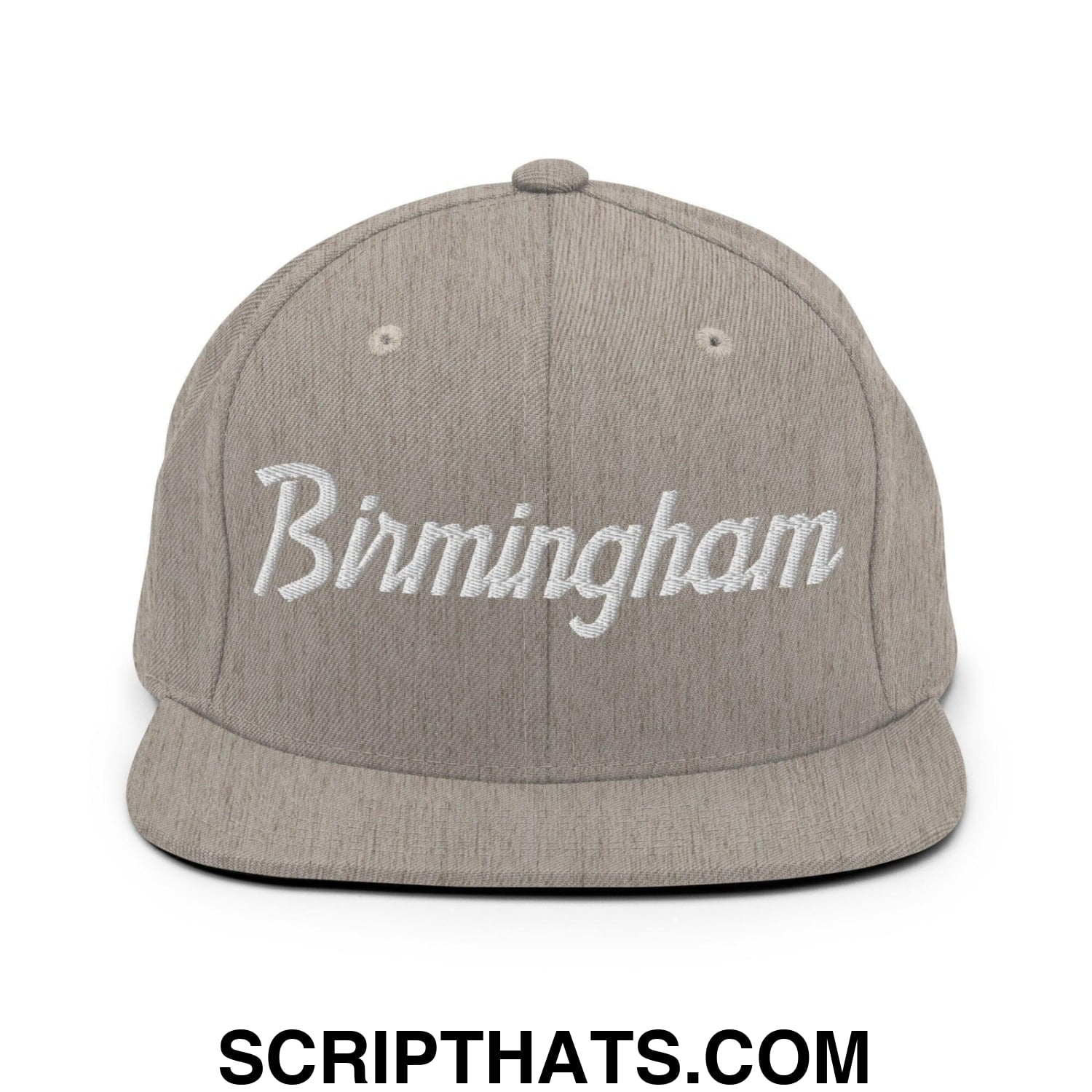 Birmingham Script Snapback Hat Heather Grey