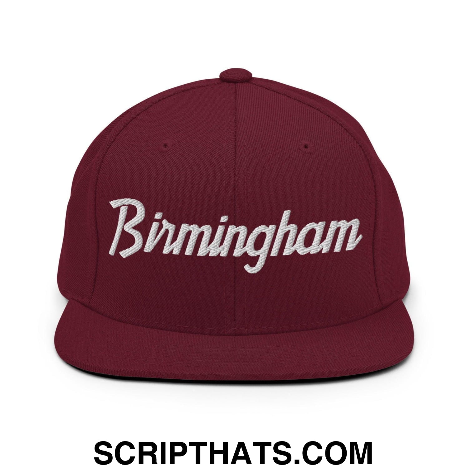 Birmingham Script Snapback Hat Maroon