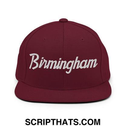 Birmingham Script Snapback Hat Maroon