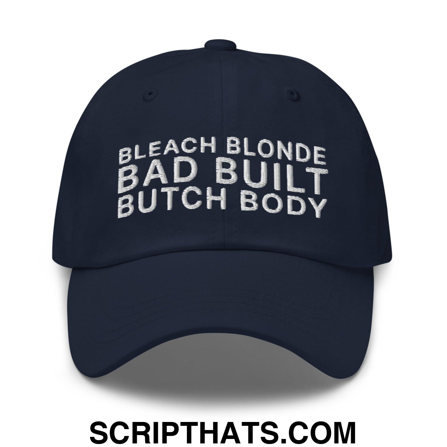 Bleach Blonde Bad Built Butch Body Dad Hat Navy