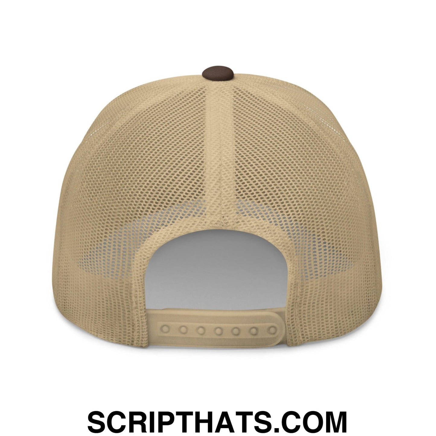 Bleach Blonde Bad Built Butch Body Dad Retro Trucker Hat Brown Khaki