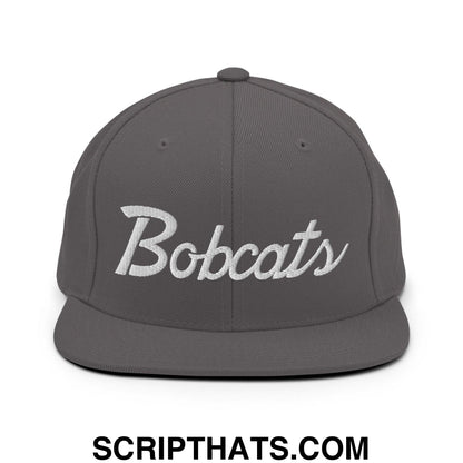 Bobcats School Mascot Snapback Hat Dark Grey