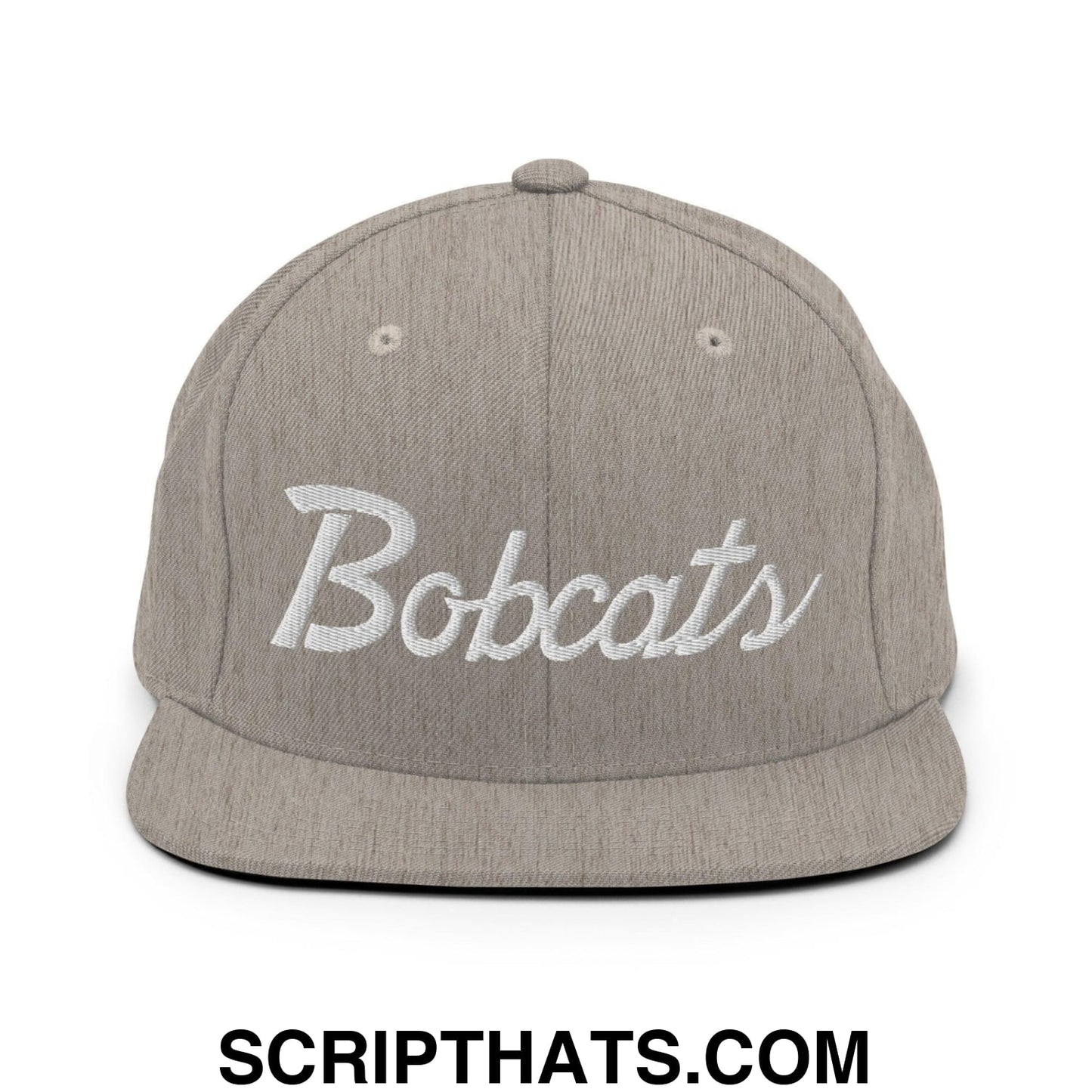 Bobcats School Mascot Snapback Hat Heather Grey