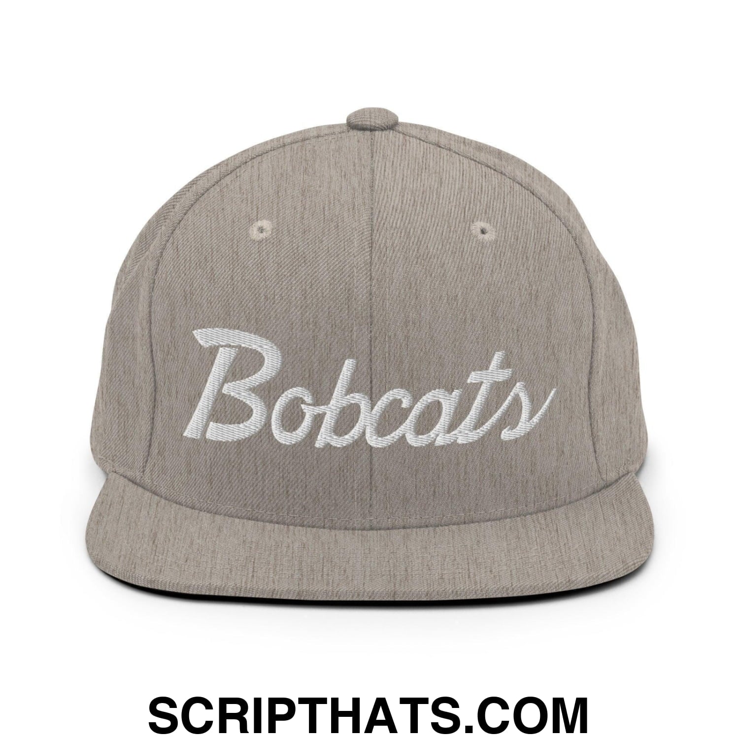 Bobcats School Mascot Snapback Hat Heather Grey