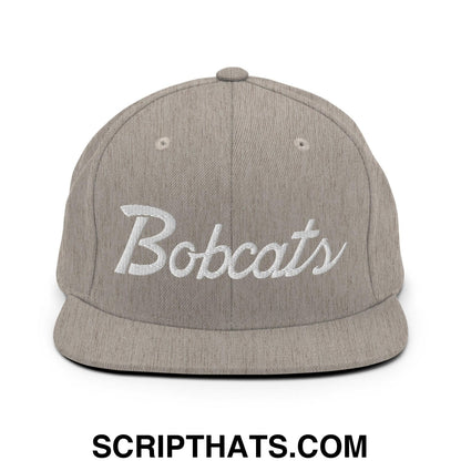 Bobcats School Mascot Snapback Hat Heather Grey