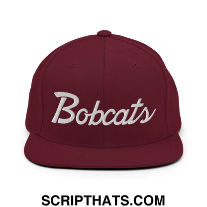 Bobcats School Mascot Snapback Hat Maroon