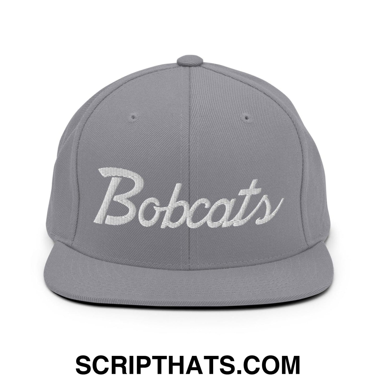 Bobcats School Mascot Snapback Hat Silver