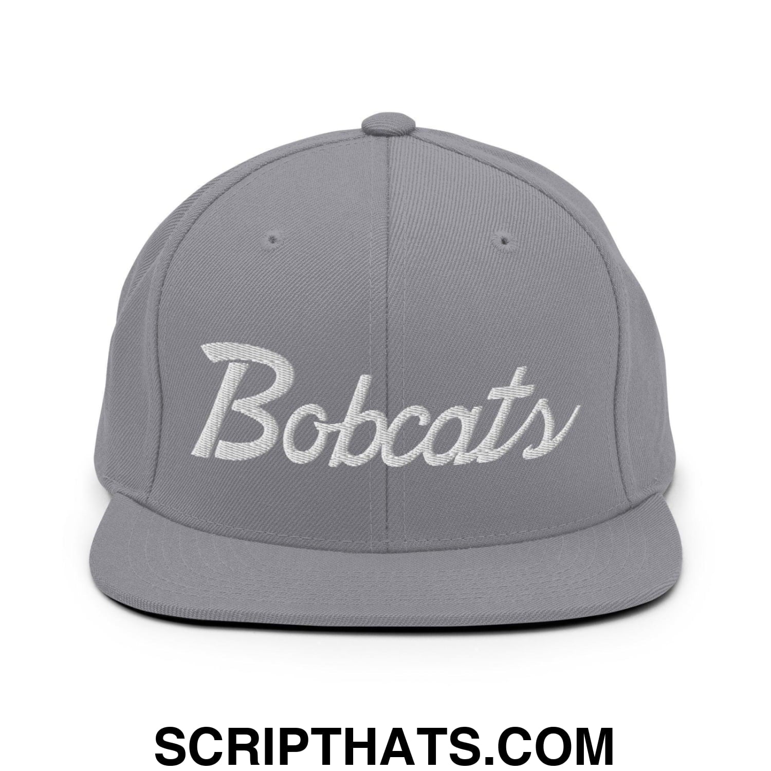 Bobcats School Mascot Snapback Hat Silver