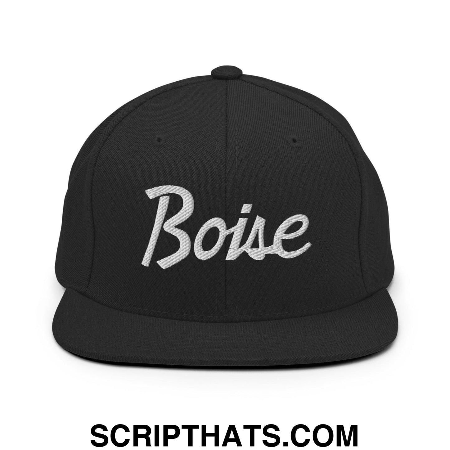 Boise Script Snapback Hat Black