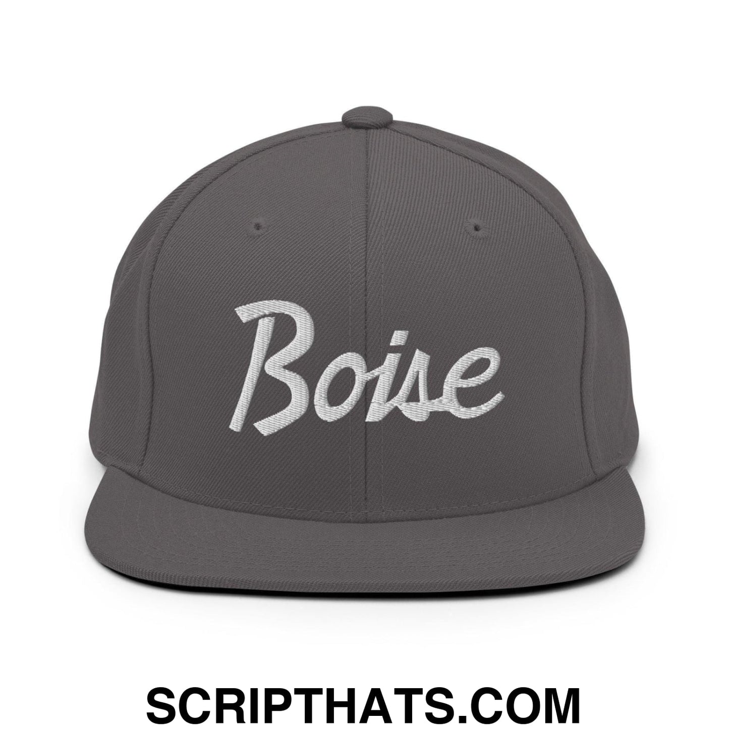 Boise Script Snapback Hat Dark Grey