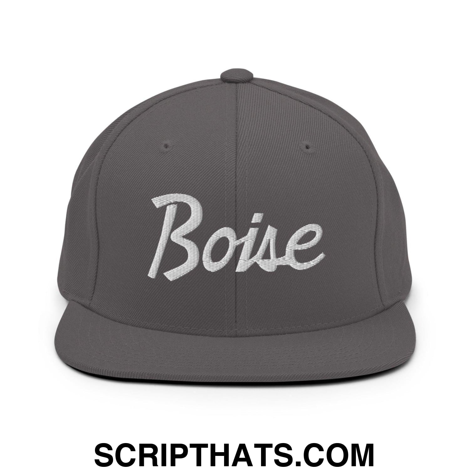Boise Script Snapback Hat Dark Grey