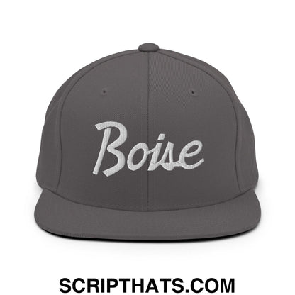 Boise Script Snapback Hat Dark Grey