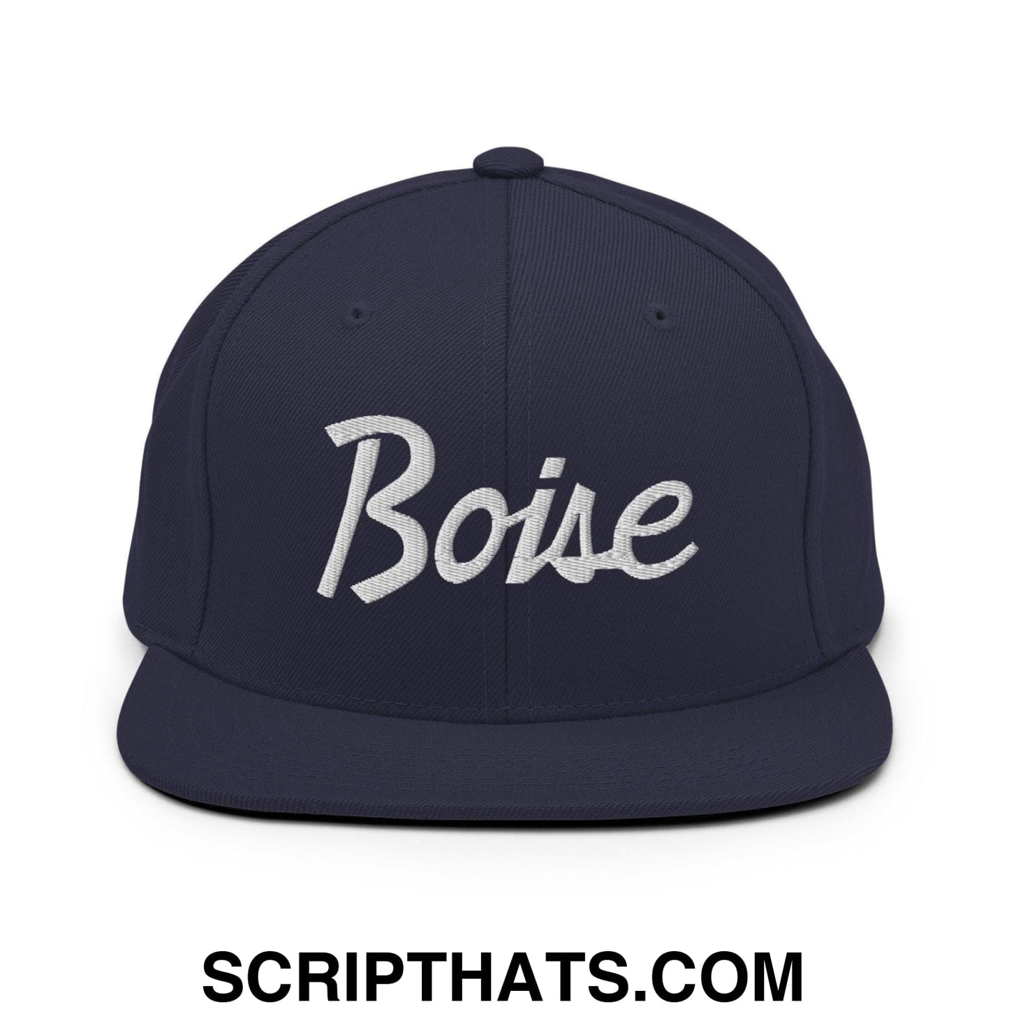 Boise Script Snapback Hat Navy