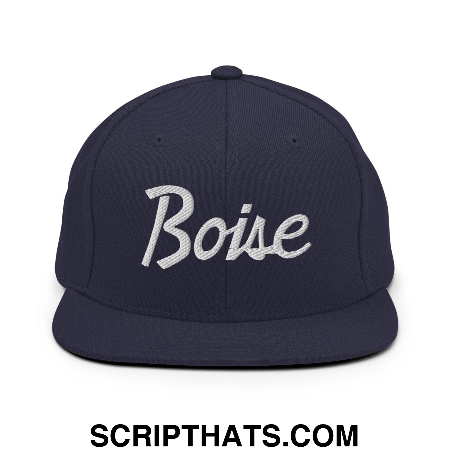 Boise Script Snapback Hat Navy