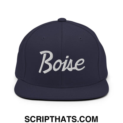 Boise Script Snapback Hat Navy