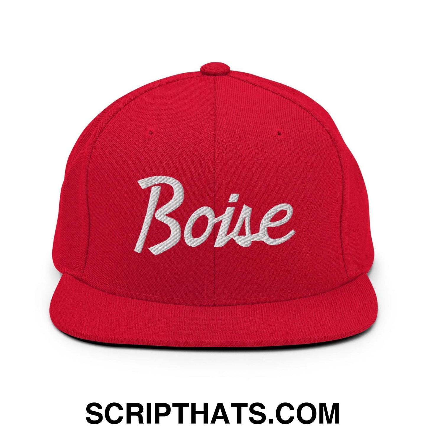 Boise Script Snapback Hat Red
