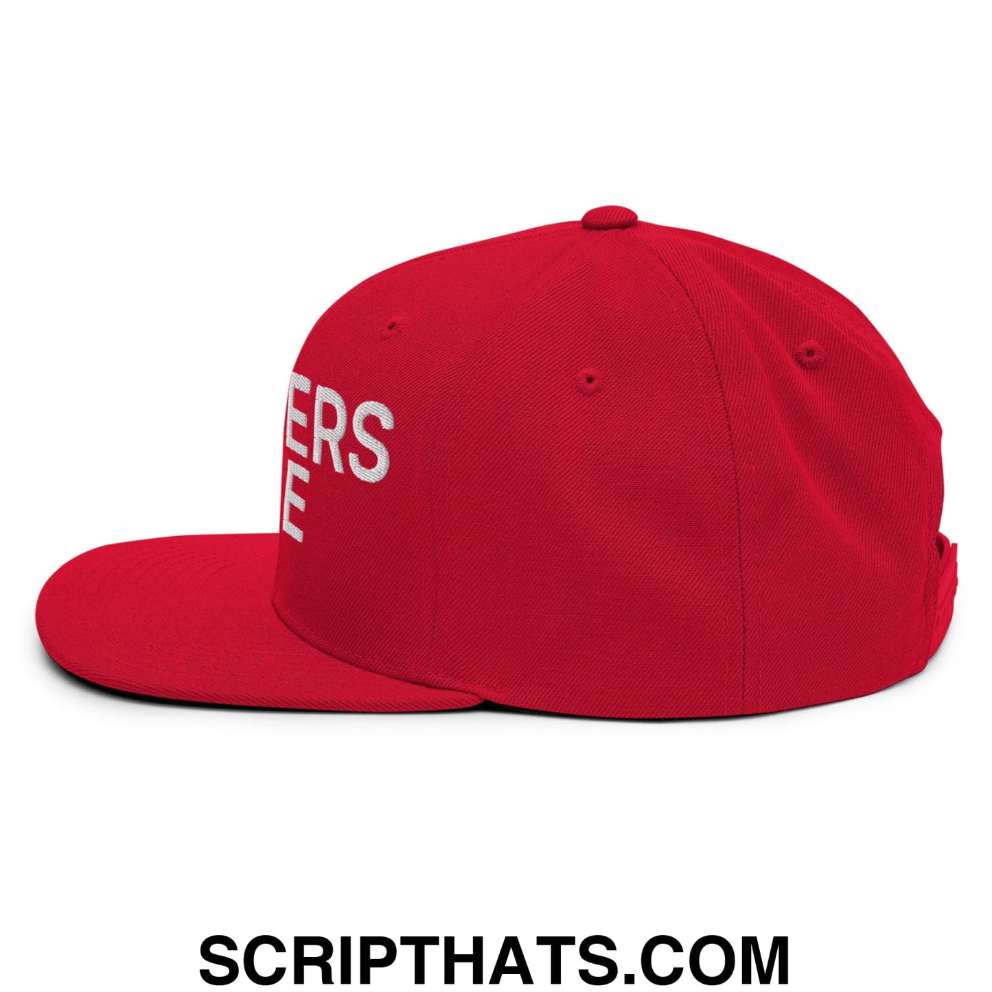 Boomers Rule Embroidered Flat Bill Brim Snapback Hat Red