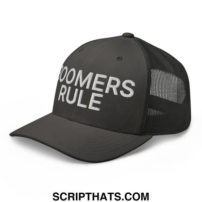 Boomers Rule Embroidered Mesh Trucker Hat Charcoal