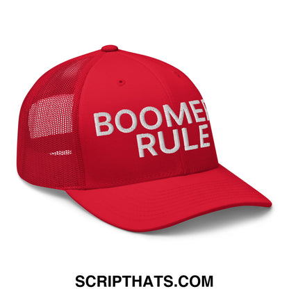 Boomers Rule Embroidered Mesh Trucker Hat Red