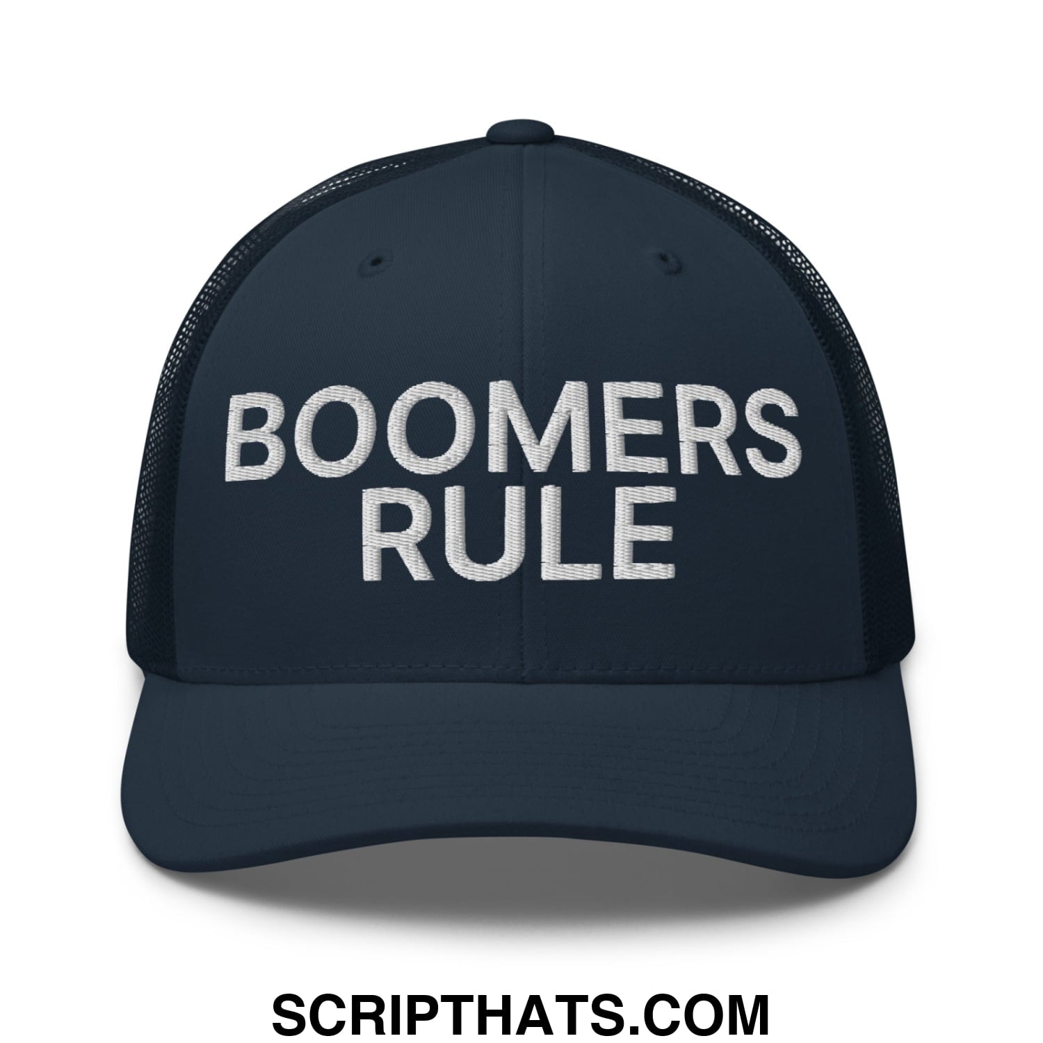 Boomers Rule Embroidered Mesh Trucker Hat Navy