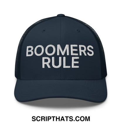 Boomers Rule Embroidered Mesh Trucker Hat Navy