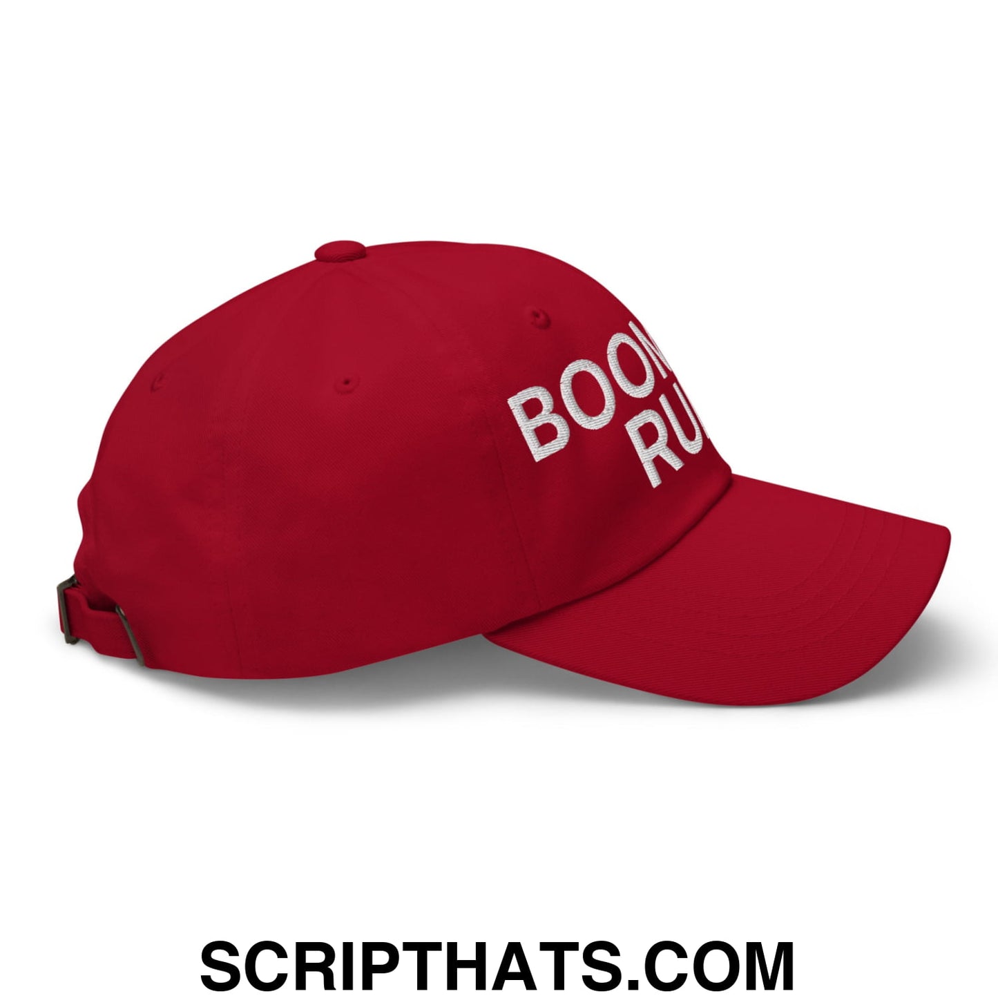 Boomers Rule Embroidered Unstructured Dad Hat Cranberry