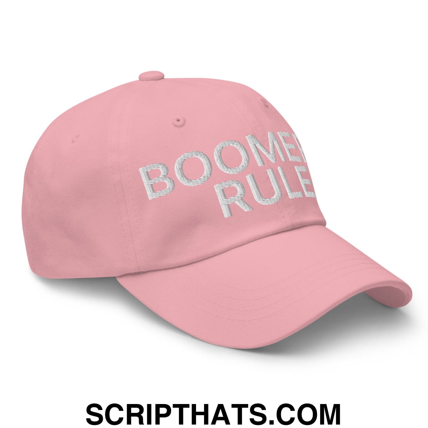Boomers Rule Embroidered Unstructured Dad Hat Pink