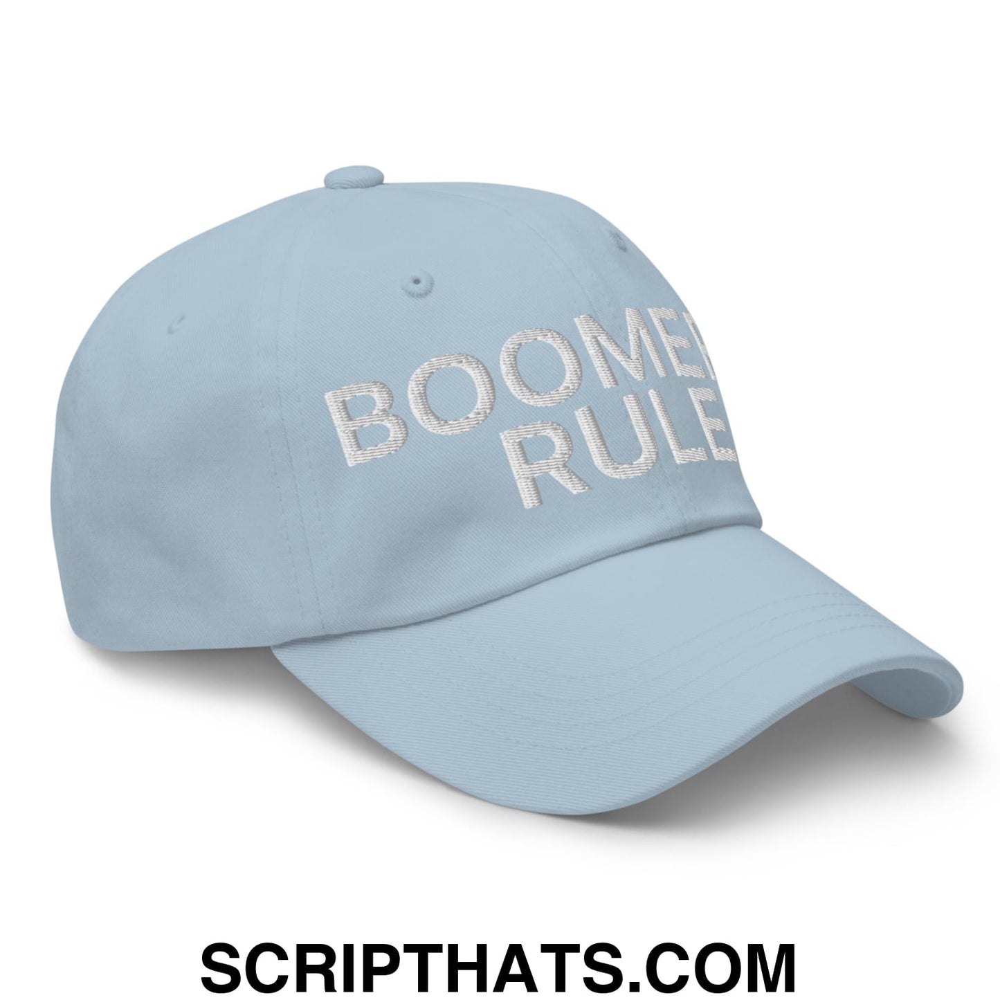 Boomers Rule Embroidered Unstructured Dad Hat Light Blue