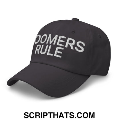 Boomers Rule Embroidered Unstructured Dad Hat Dark Grey