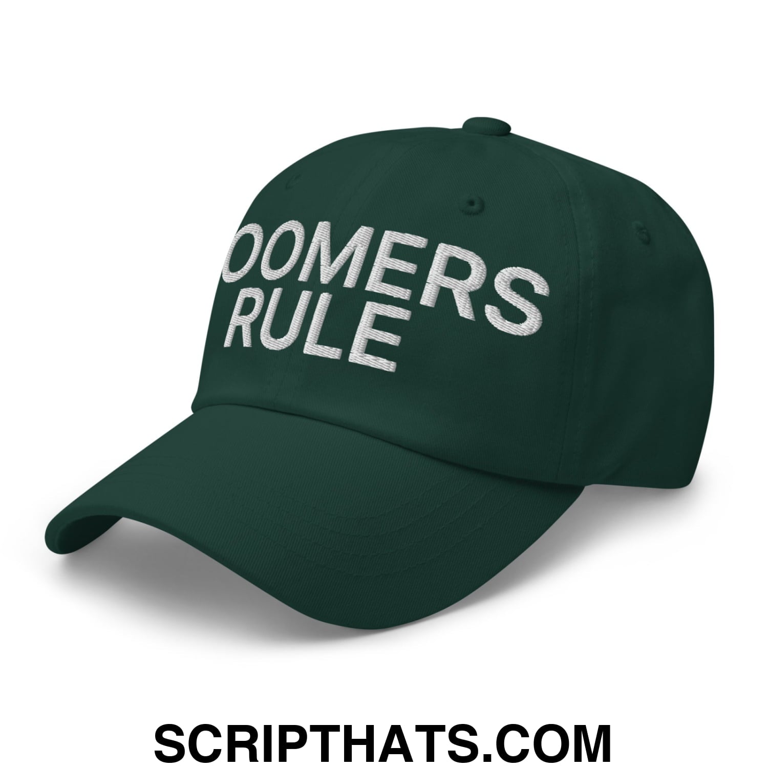 Boomers Rule Embroidered Unstructured Dad Hat Spruce