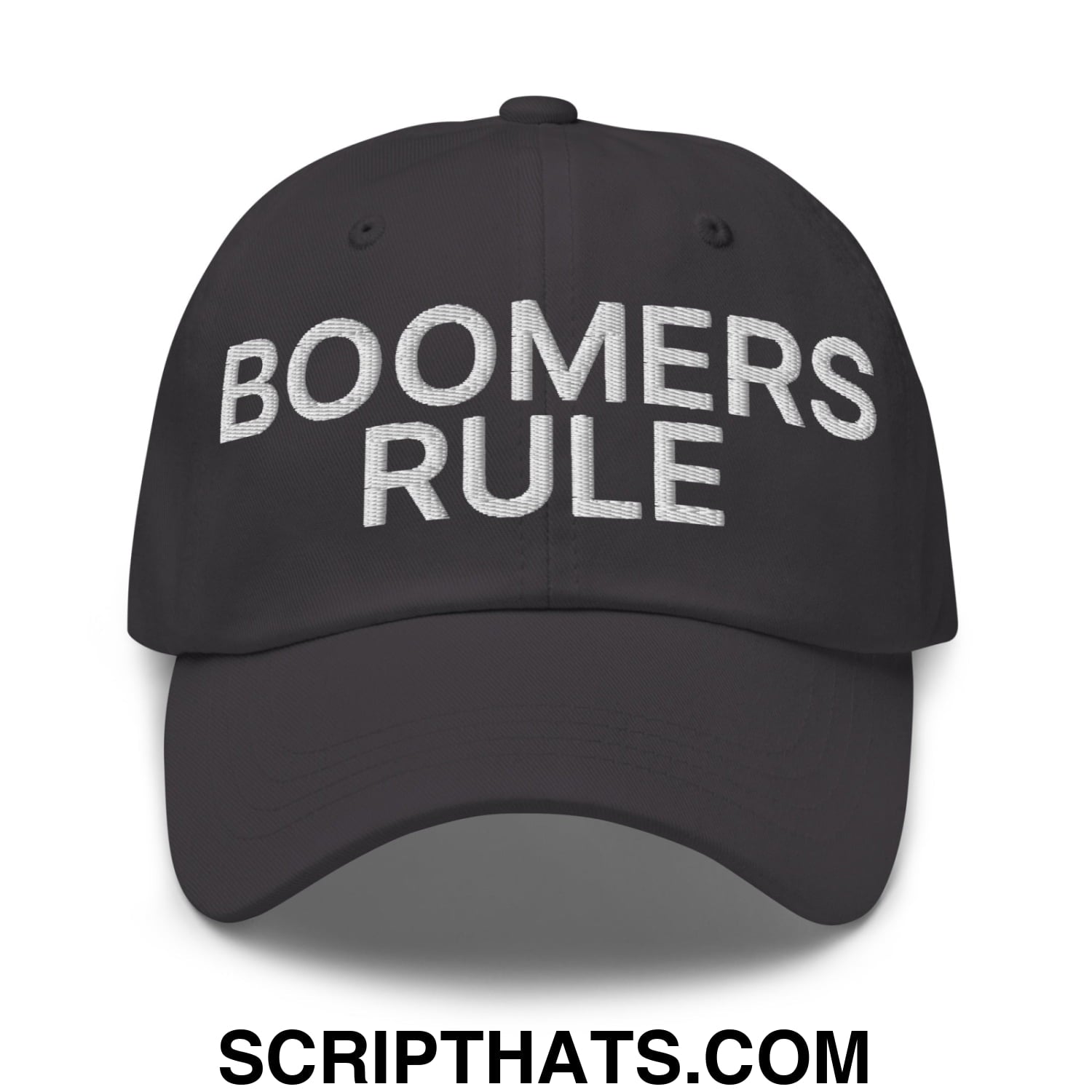 Boomers Rule Embroidered Unstructured Dad Hat Dark Grey