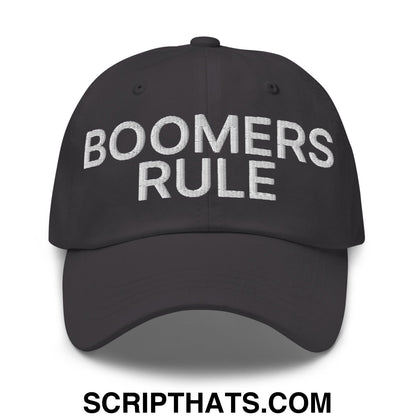 Boomers Rule Embroidered Unstructured Dad Hat Dark Grey