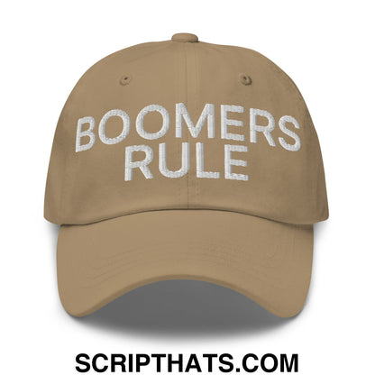 Boomers Rule Embroidered Unstructured Dad Hat Khaki