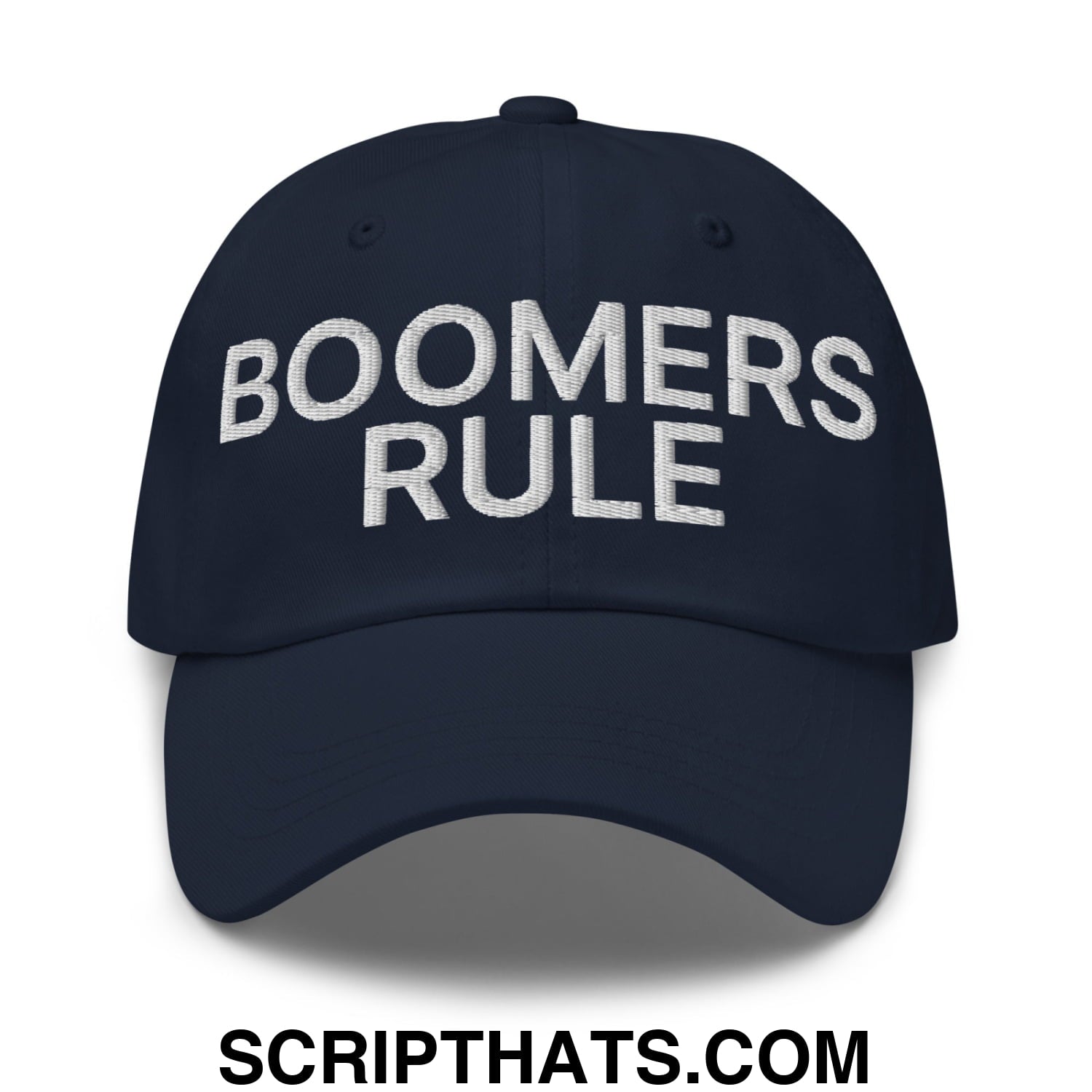 Boomers Rule Embroidered Unstructured Dad Hat Navy