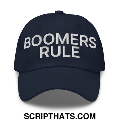 Boomers Rule Embroidered Unstructured Dad Hat Navy