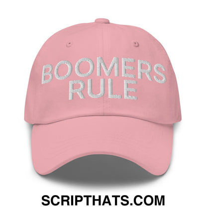 Boomers Rule Embroidered Unstructured Dad Hat Pink