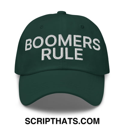 Boomers Rule Embroidered Unstructured Dad Hat Spruce