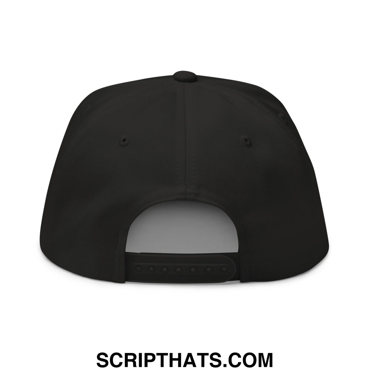 Black born to golf snapback hat with matte finish flat brim and adjustable strap for golf and work use