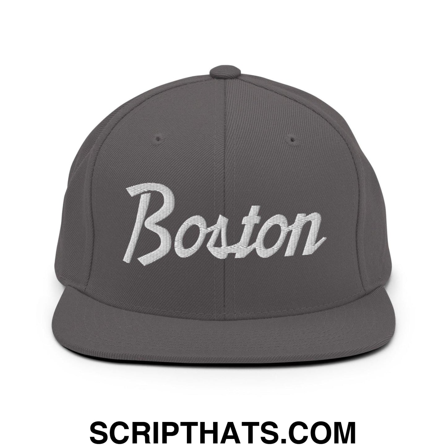 Boston Script Snapback Hat Dark Grey