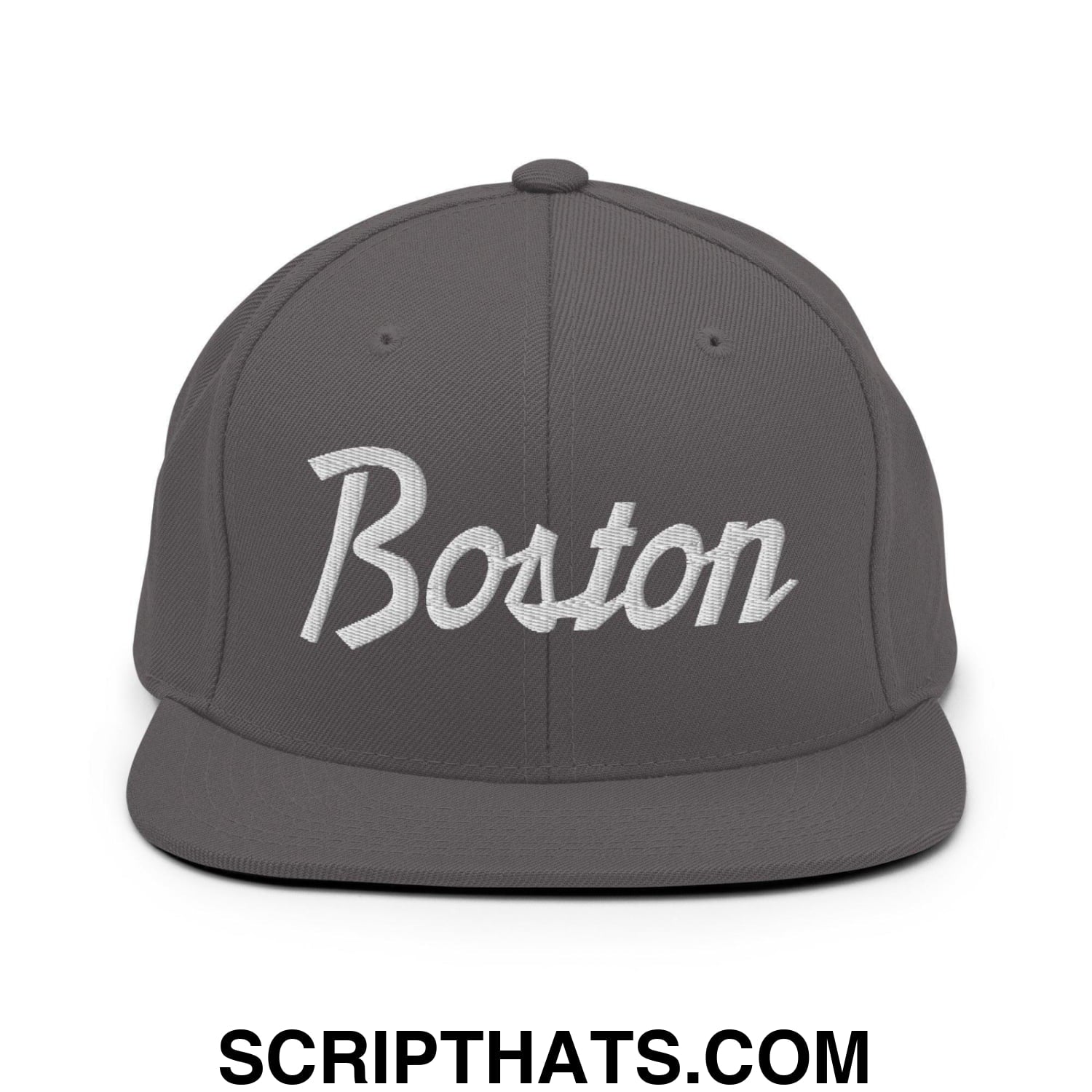 Boston Script Snapback Hat Dark Grey
