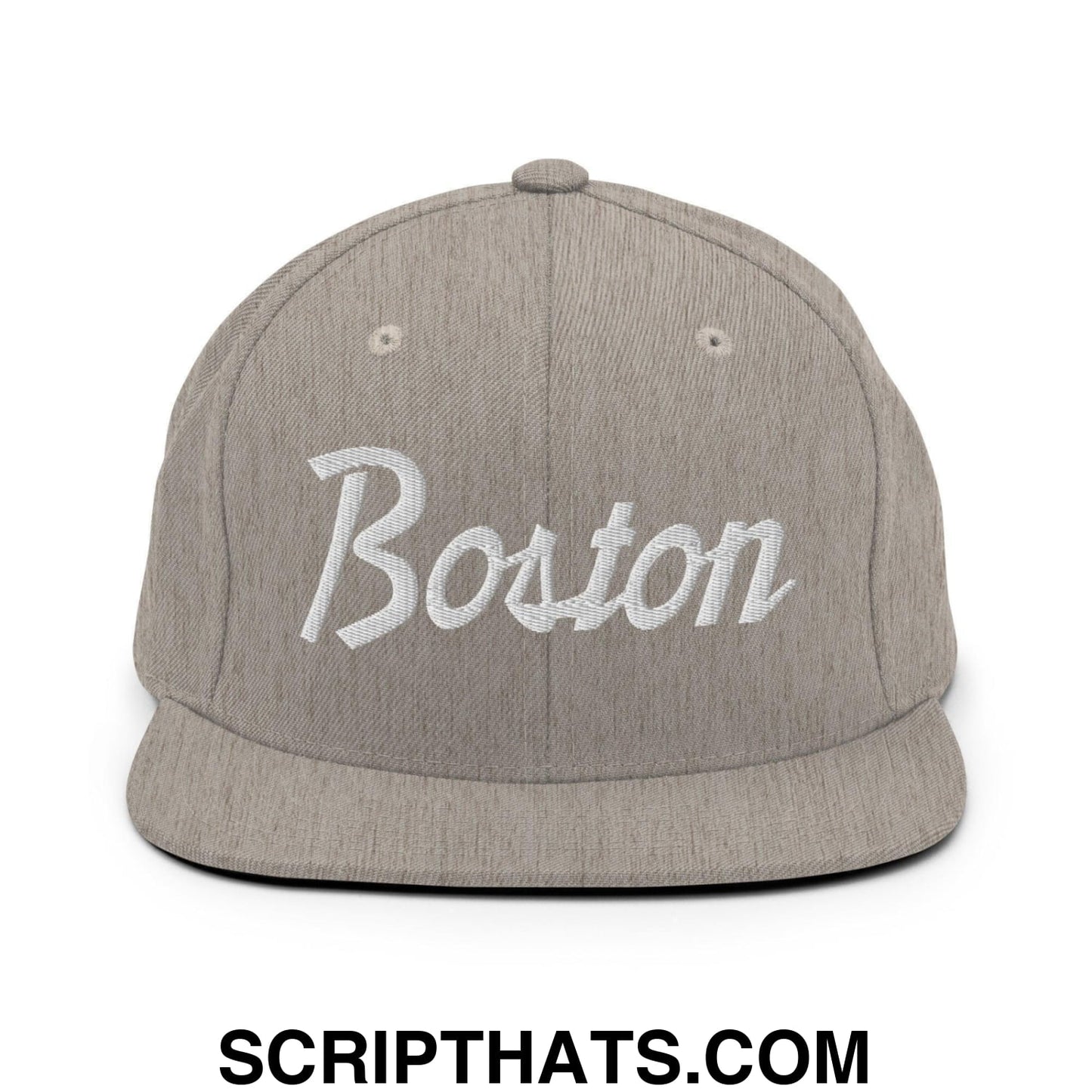 Boston Script Snapback Hat Heather Grey