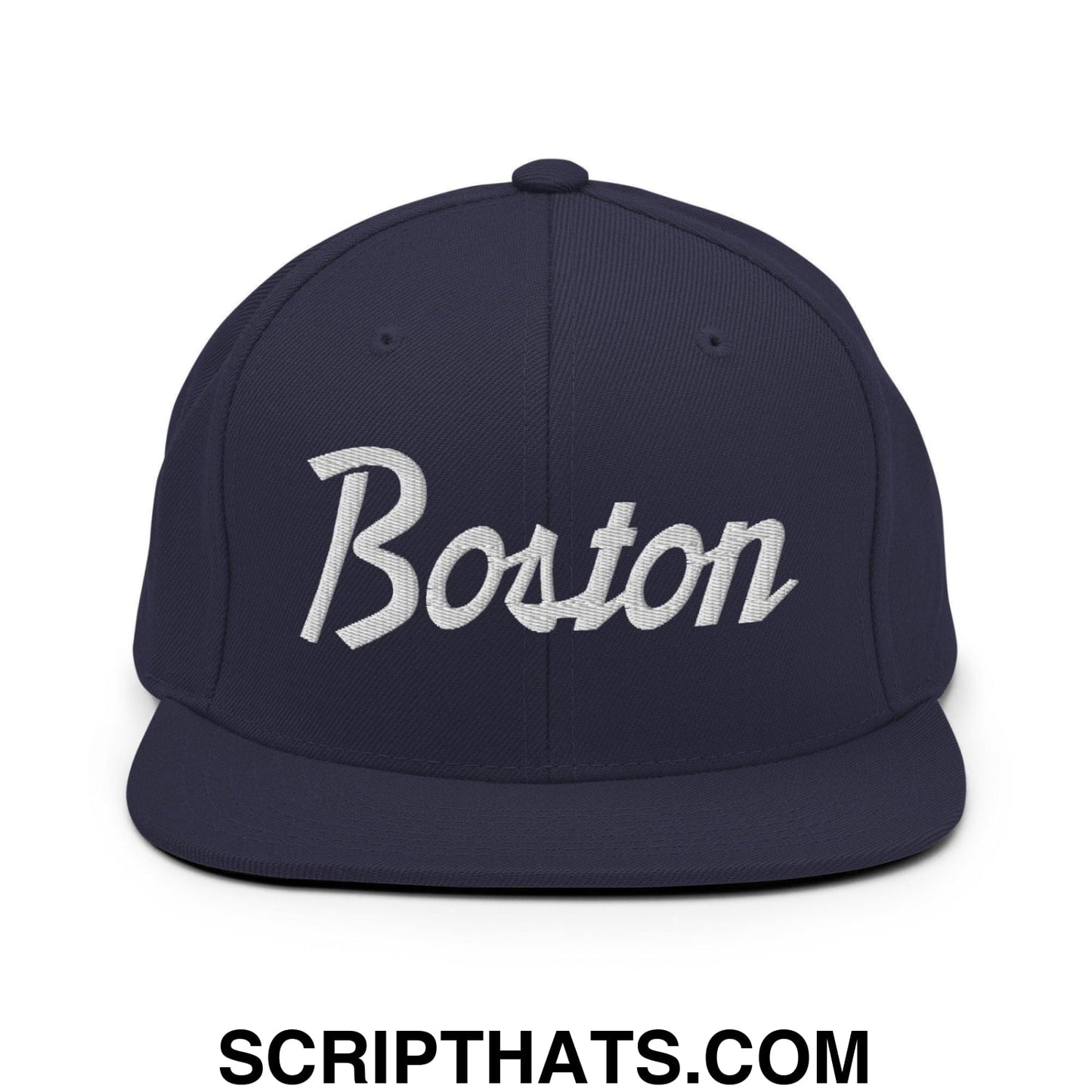 Boston Script Snapback Hat Navy