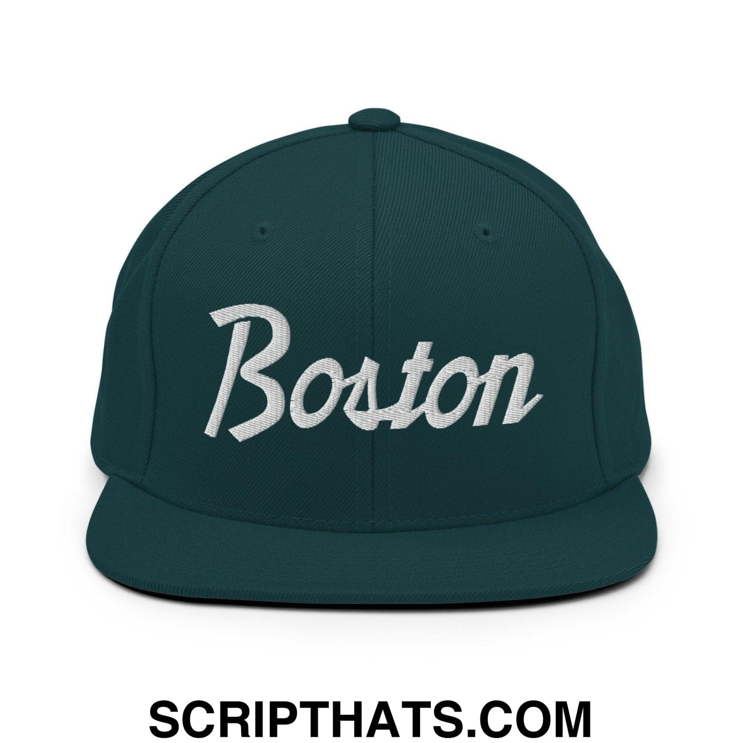 Boston Script Snapback Hat Spruce