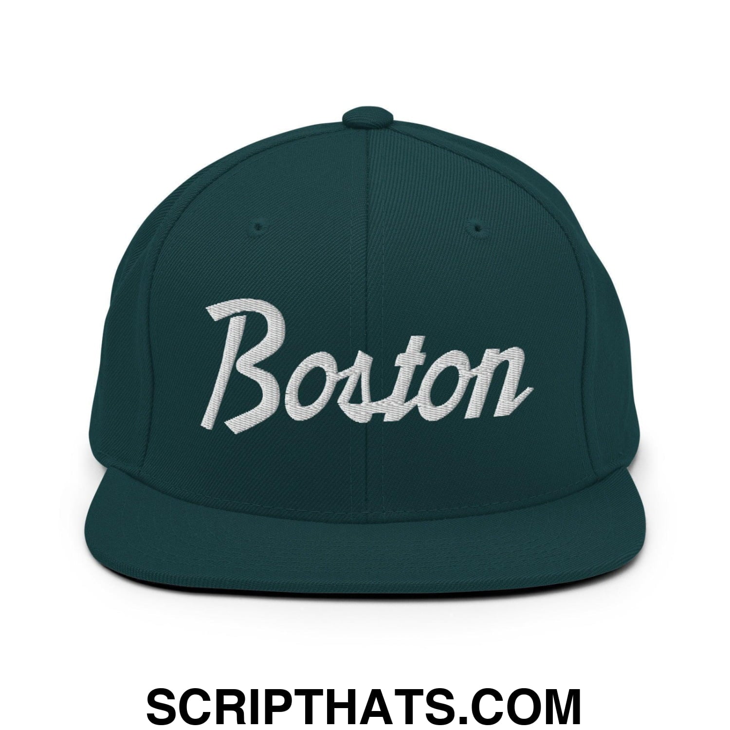 Boston Script Snapback Hat Spruce