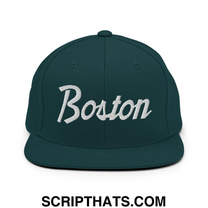 Boston Script Snapback Hat Spruce