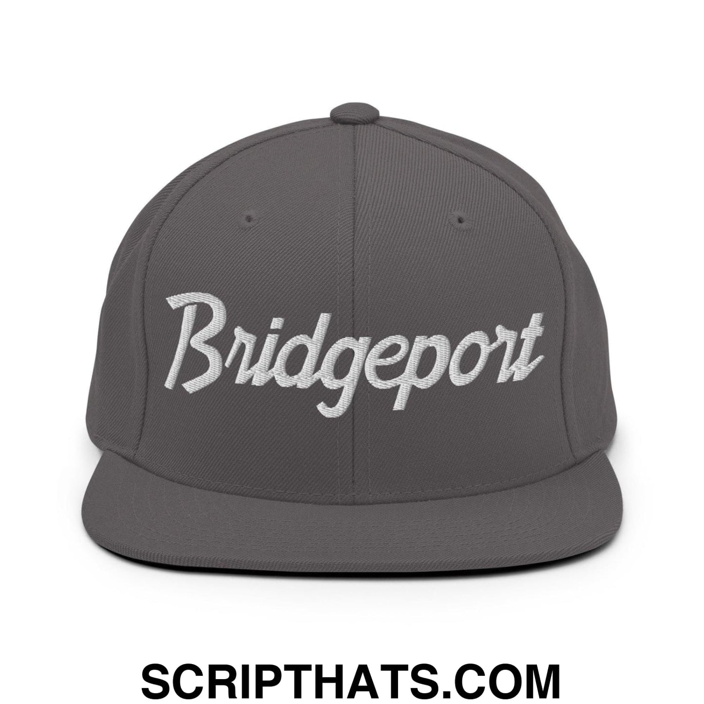 Bridgeport Script Snapback Hat Dark Grey