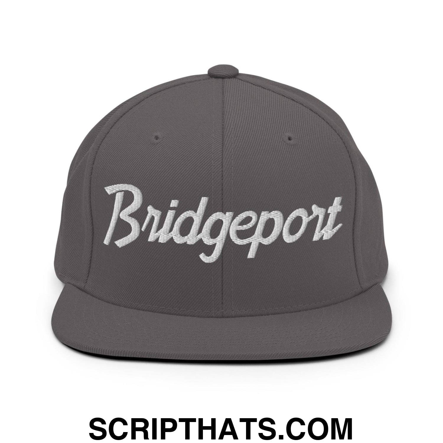 Bridgeport Script Snapback Hat Dark Grey
